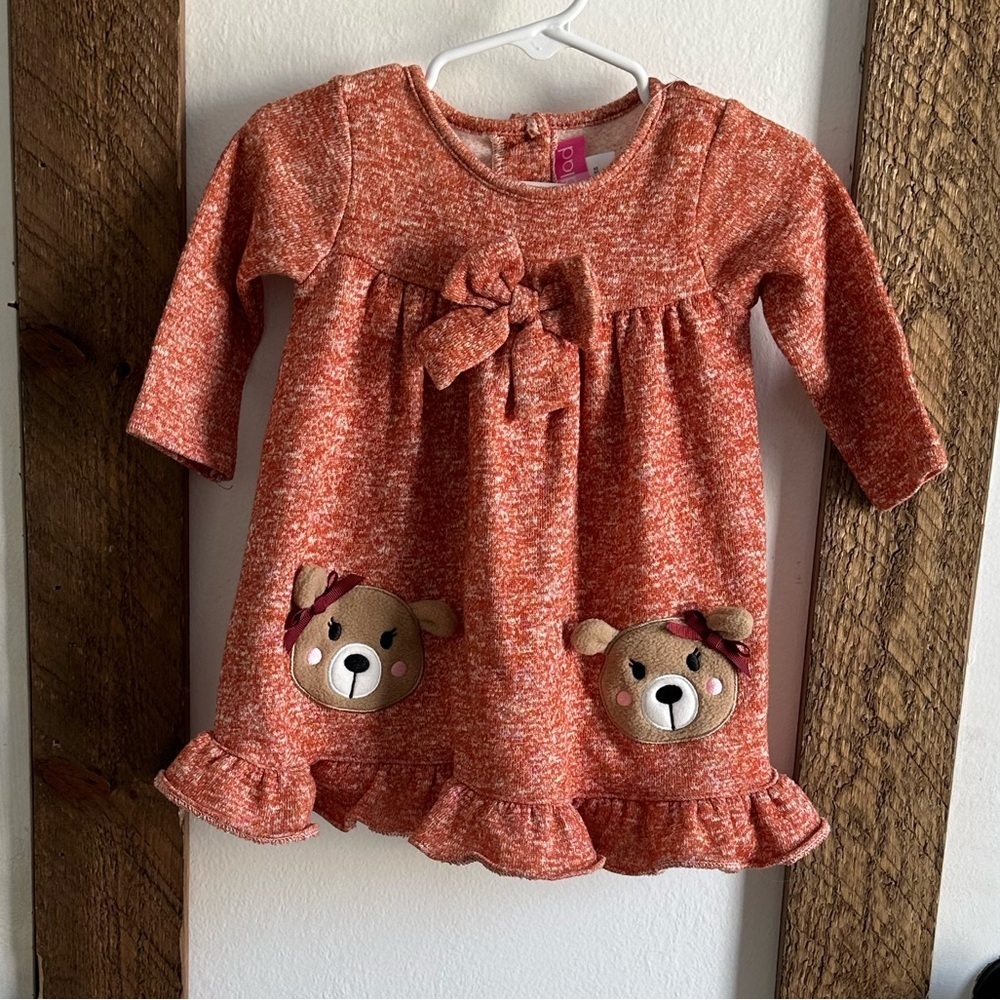 New Good Lad Baby Girl Teddy Bear Sweater Dress Size 9 Months
